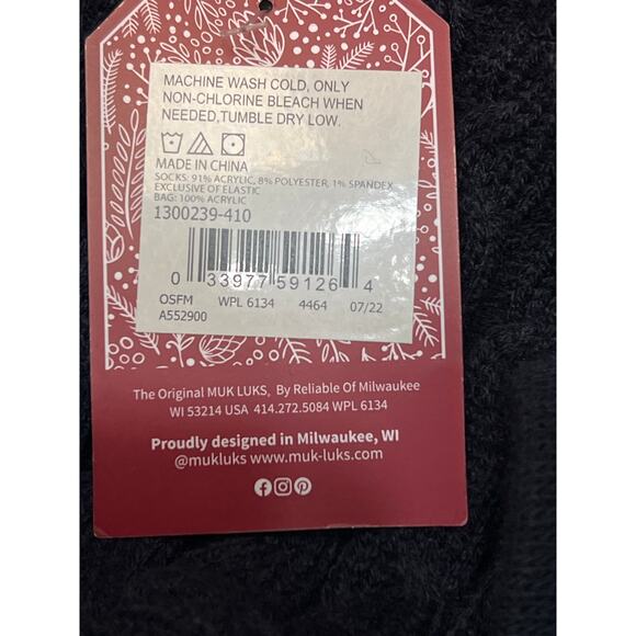 MukLuks  Socks 2pr One Size Fits Most Includes Bag - Picture 3 of 4